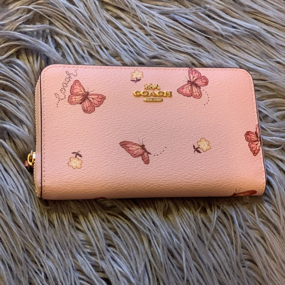 NWT COACH Butterfly Print Medium ID Wallet